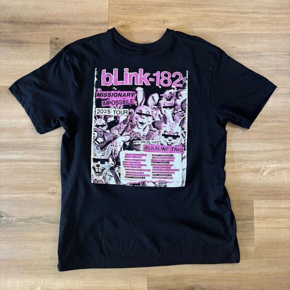 Blink 182 Missionary Impossible 2025 Black Tour Shirt Size XL Pop Punk Rock Emo - Picture 4 of 5